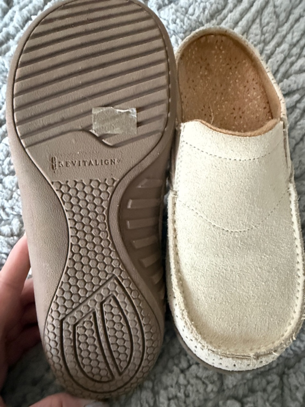 Revitalign Beige Suede Slip-On Clog Mules - Picture 7 of 8